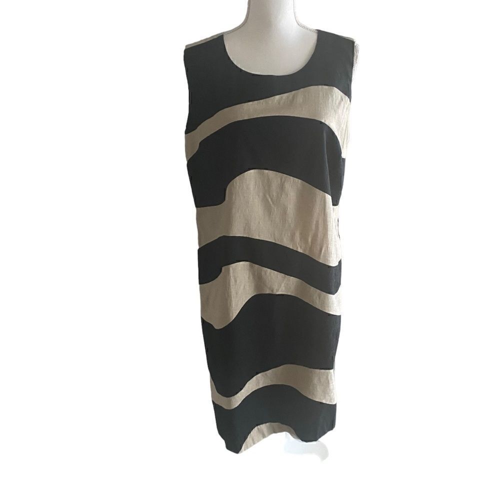 Dana Buchman Black & Beige Sheath Dress Size 14